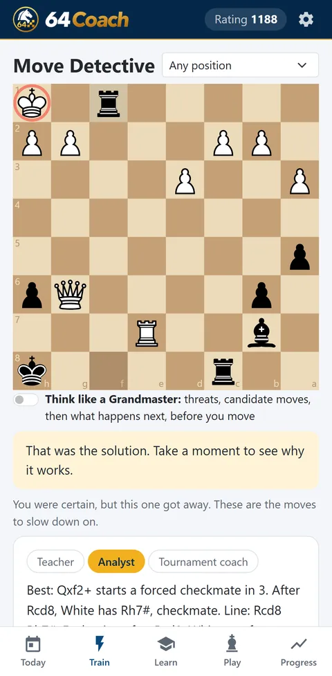 64Coach screenshot: Move Detective: what you missed, explained